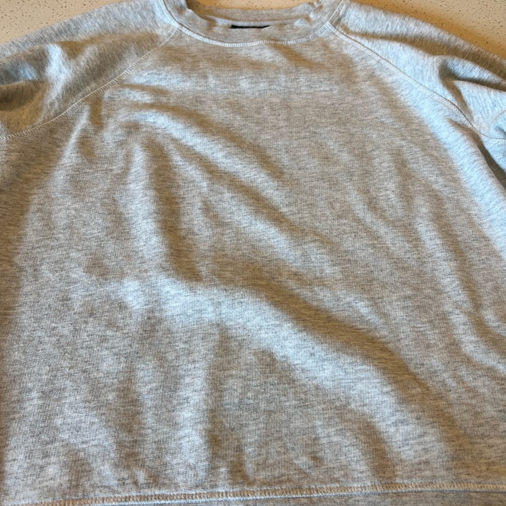 Topshop Fleece Scoop Neck Heather Gray Sweatshirt Size 8 - Picture 11 of 13